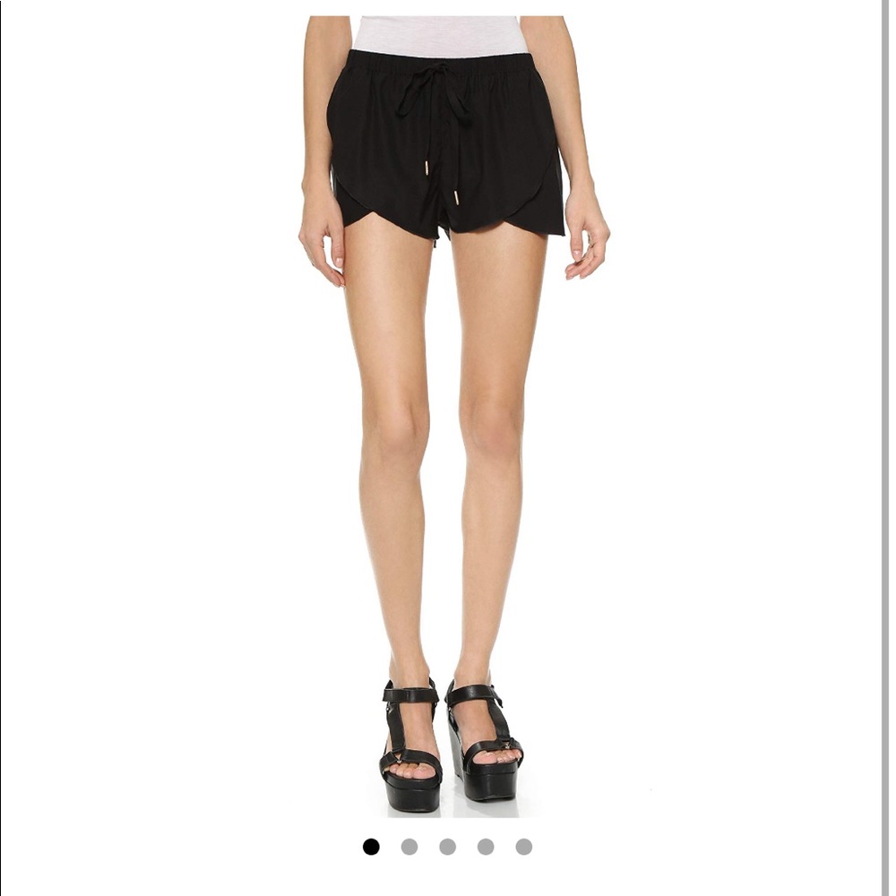 Black silk “Petal shorts”, Joe’s jeans, M